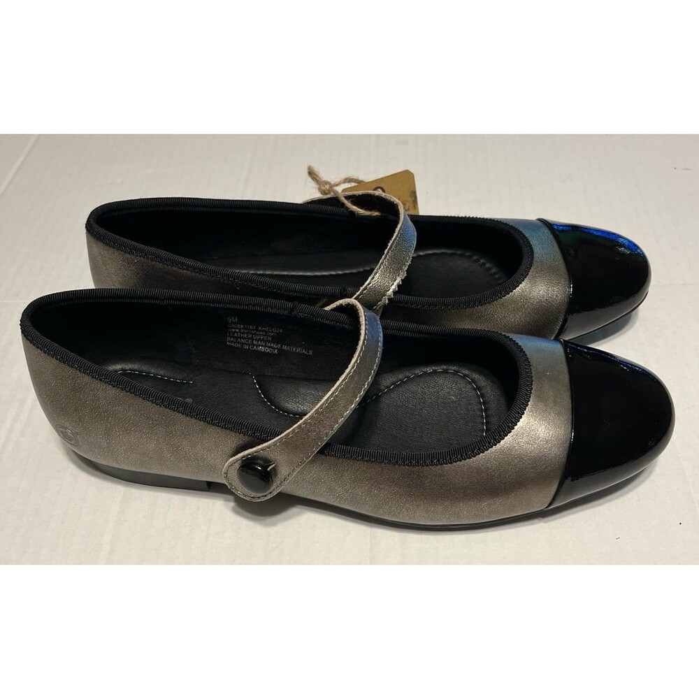 Børn Pandi MJ Leather Patent Cap Toe Mary Jane Flats Women's 9M